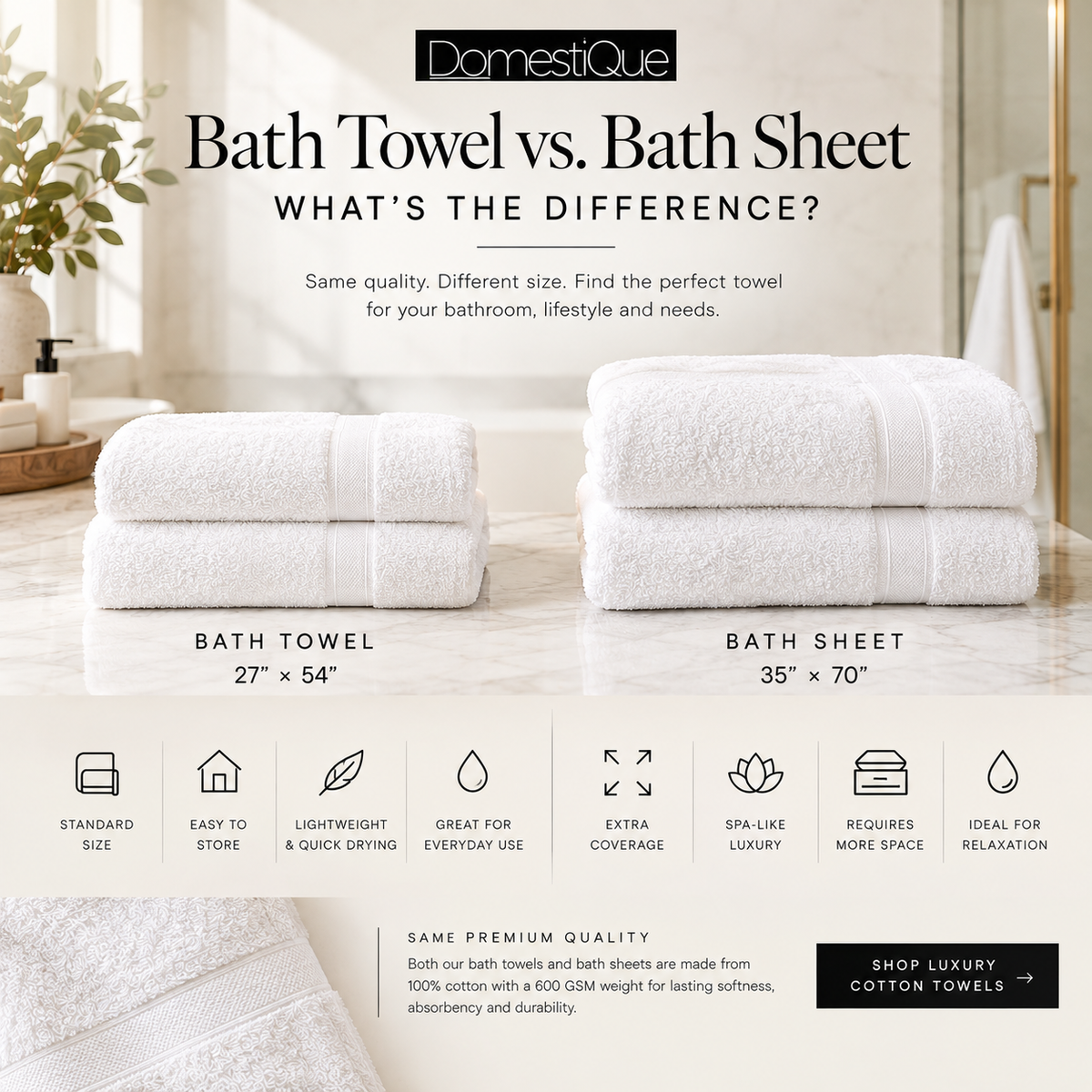 Bath Towel vs. Bath Sheet: What's the Difference?