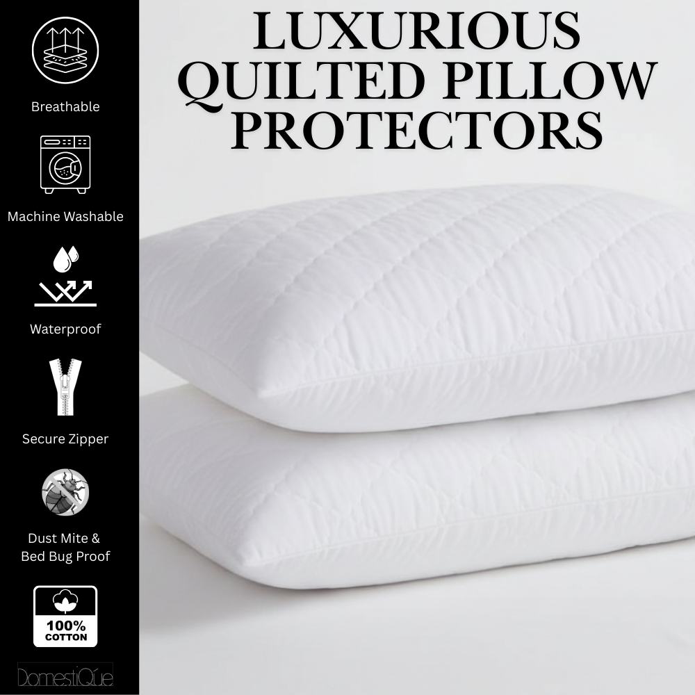 Diamon Quilted Cotton Waterproof Pillow Protectors