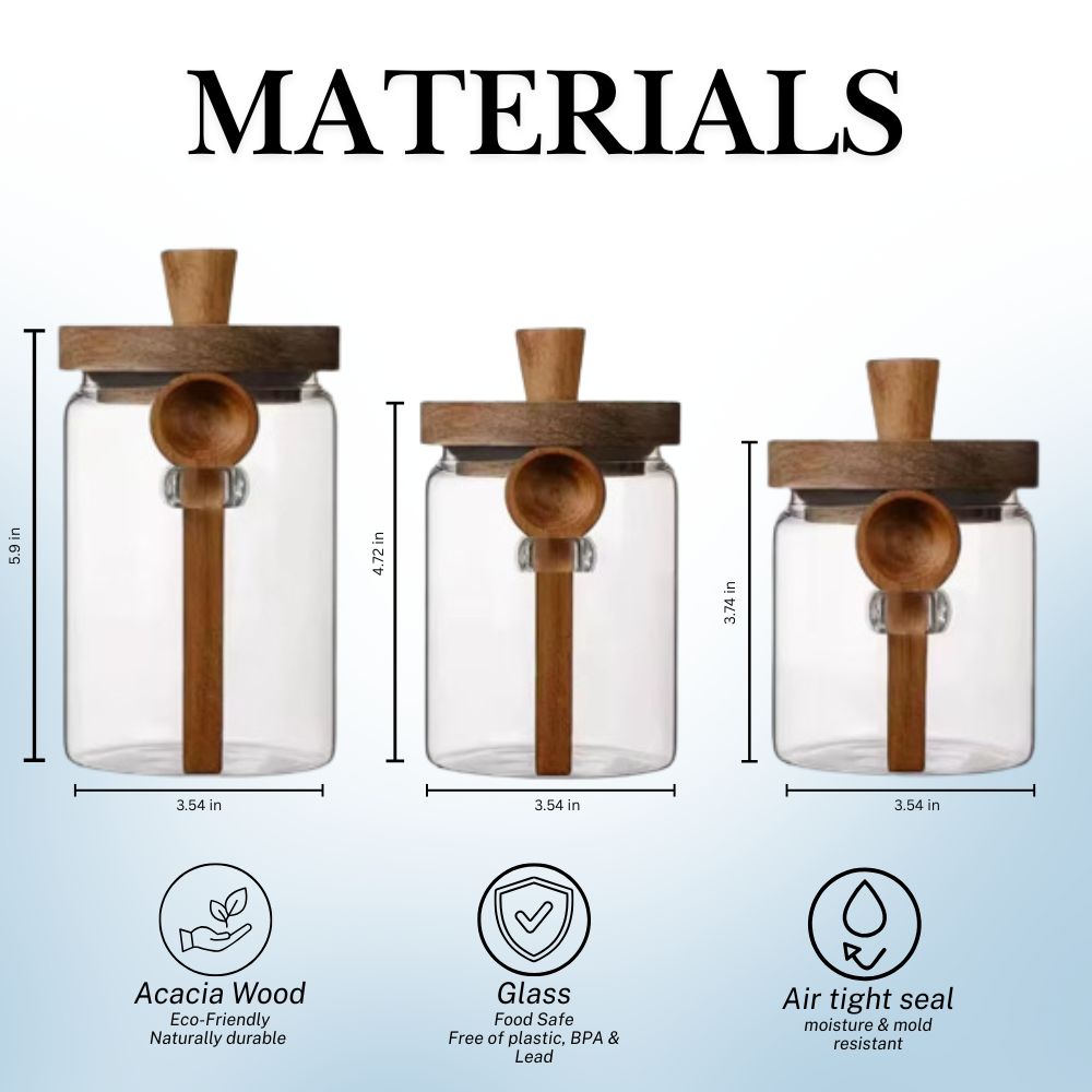 3-Pack Glass Containers