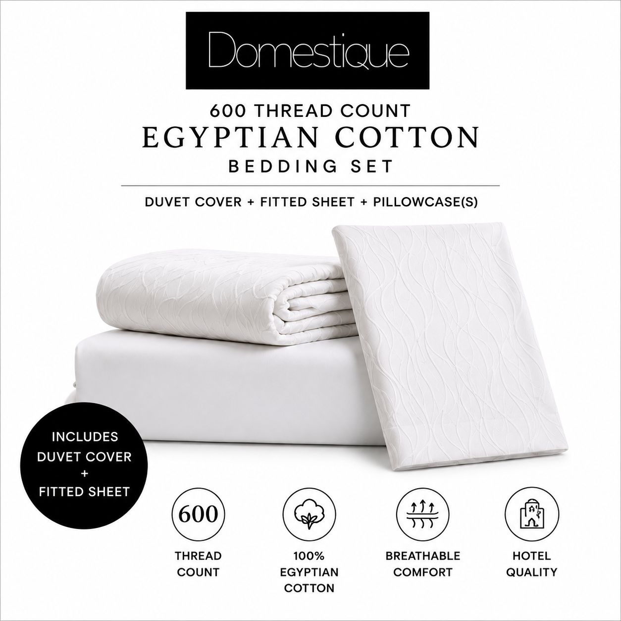 600 Thread Count Egyptian Cotton Bedding Set