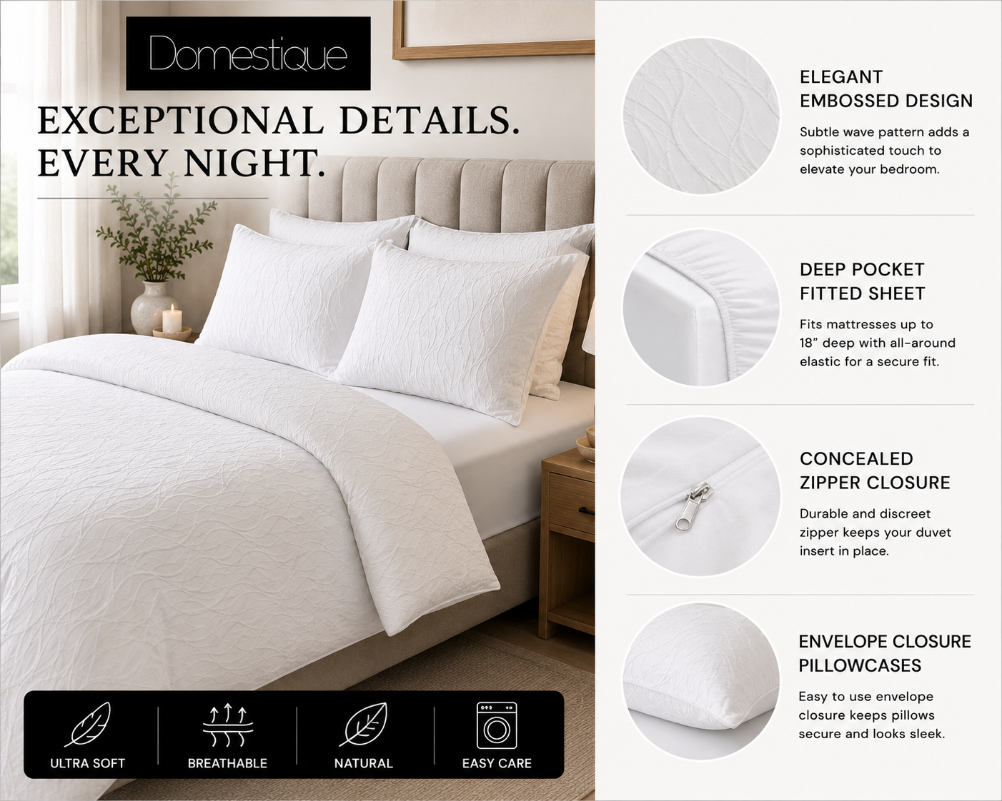 600 Thread Count Egyptian Cotton Bedding Set