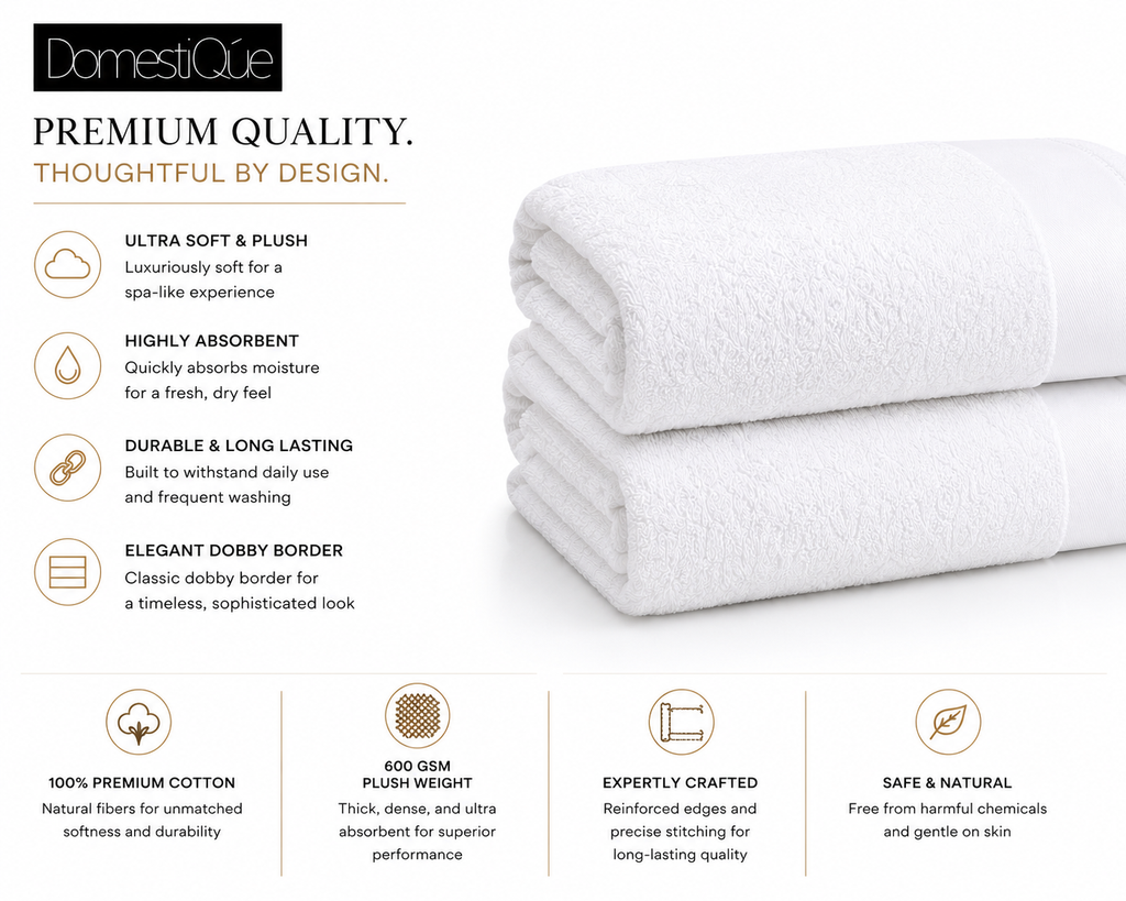 Luxury 100% Cotton Extra Large Body Towel 2 pc Set