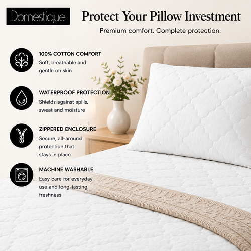 Diamon Quilted Cotton Waterproof Pillow Protectors