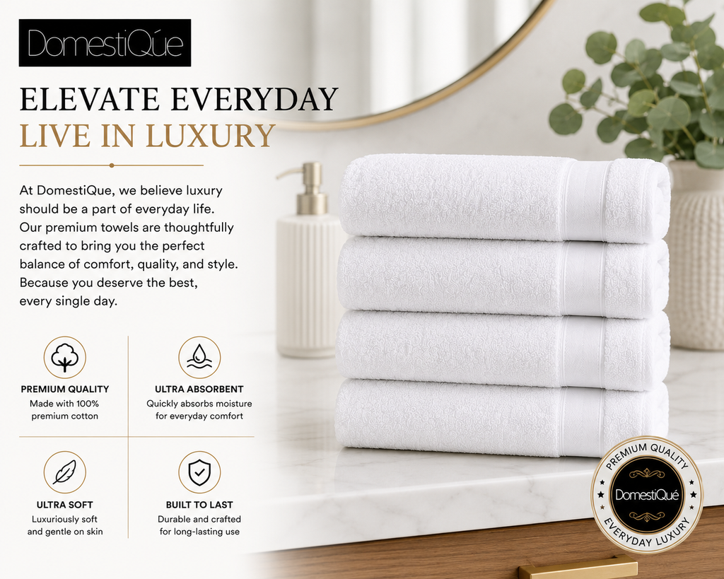 Luxury 100% Cotton Hand Towel 4 pc Set