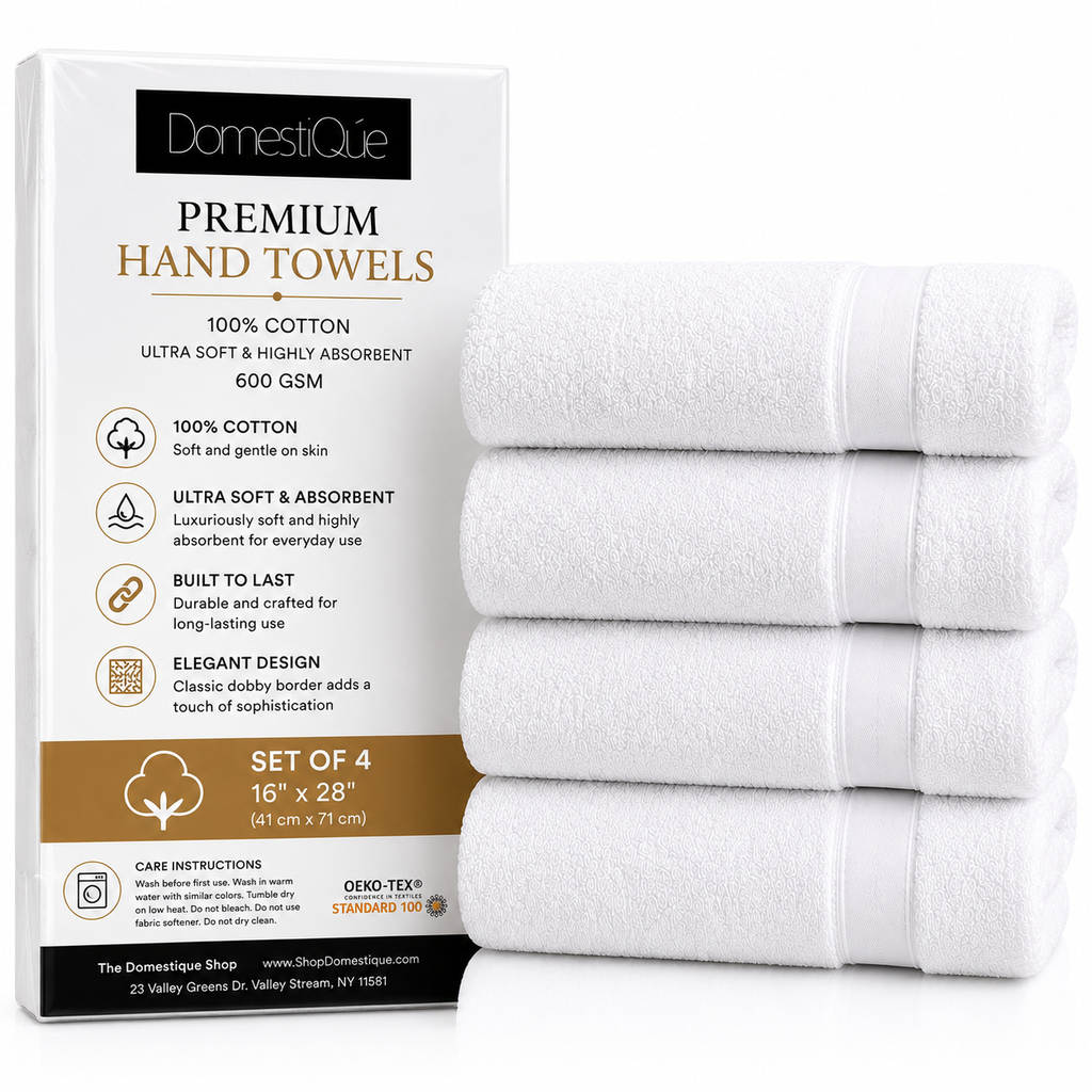 Luxury 100% Cotton Hand Towel 4 pc Set