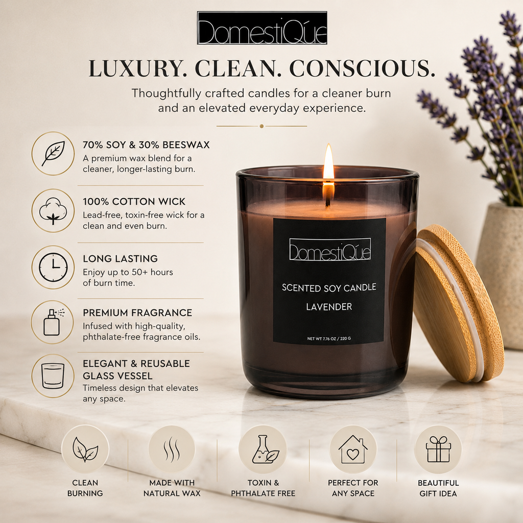 Scented Candle with Cotton Wick and Gift Box - Soy wax belnd
