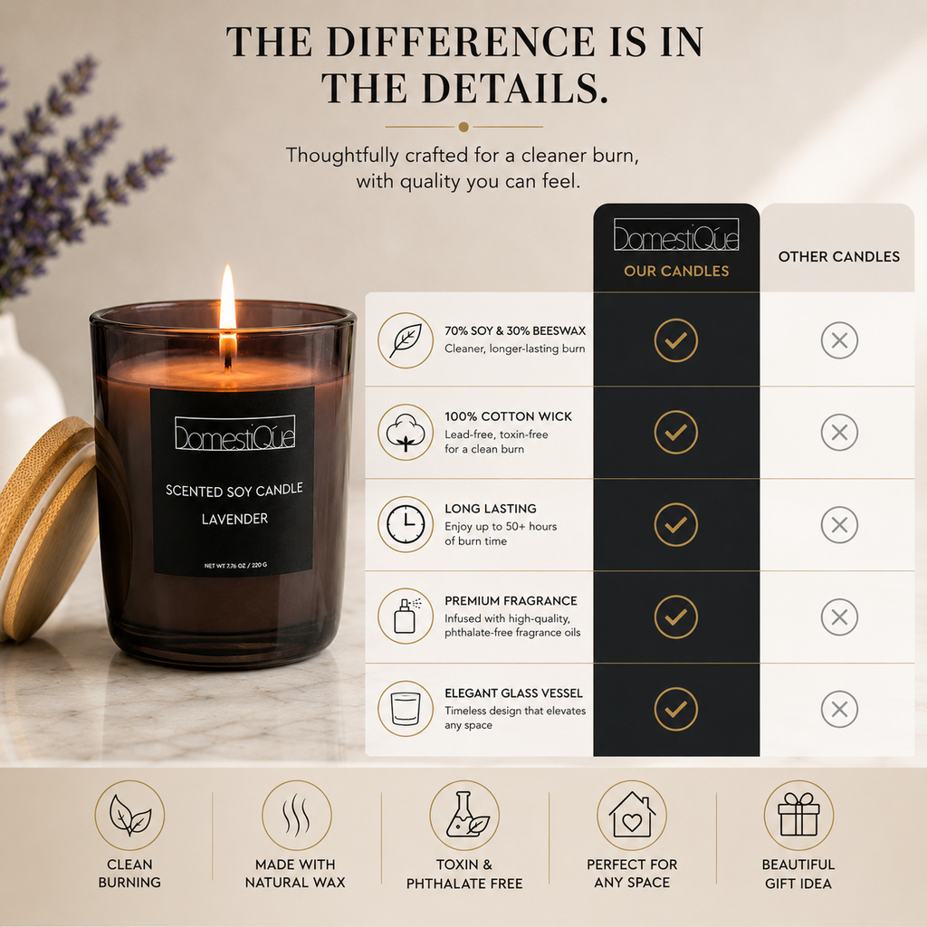 Scented Candle with Cotton Wick and Gift Box - Soy wax belnd