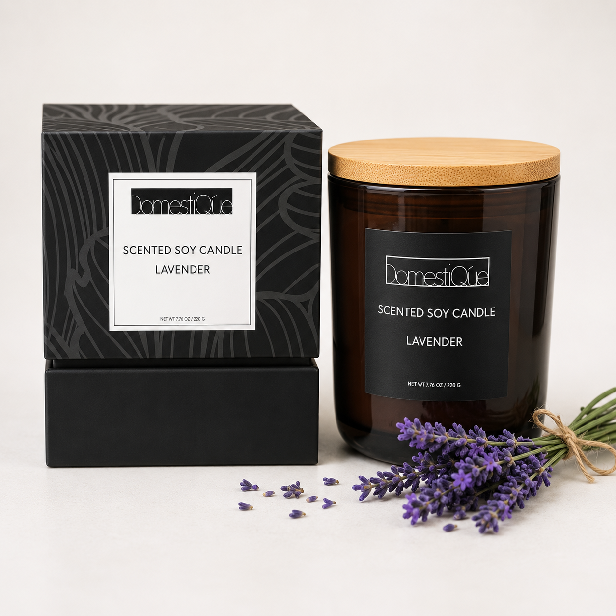 Scented Candle with Cotton Wick and Gift Box - Soy wax belnd