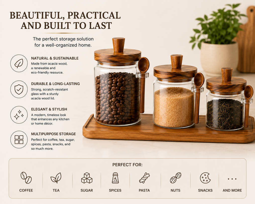 3-Pack Glass Containers