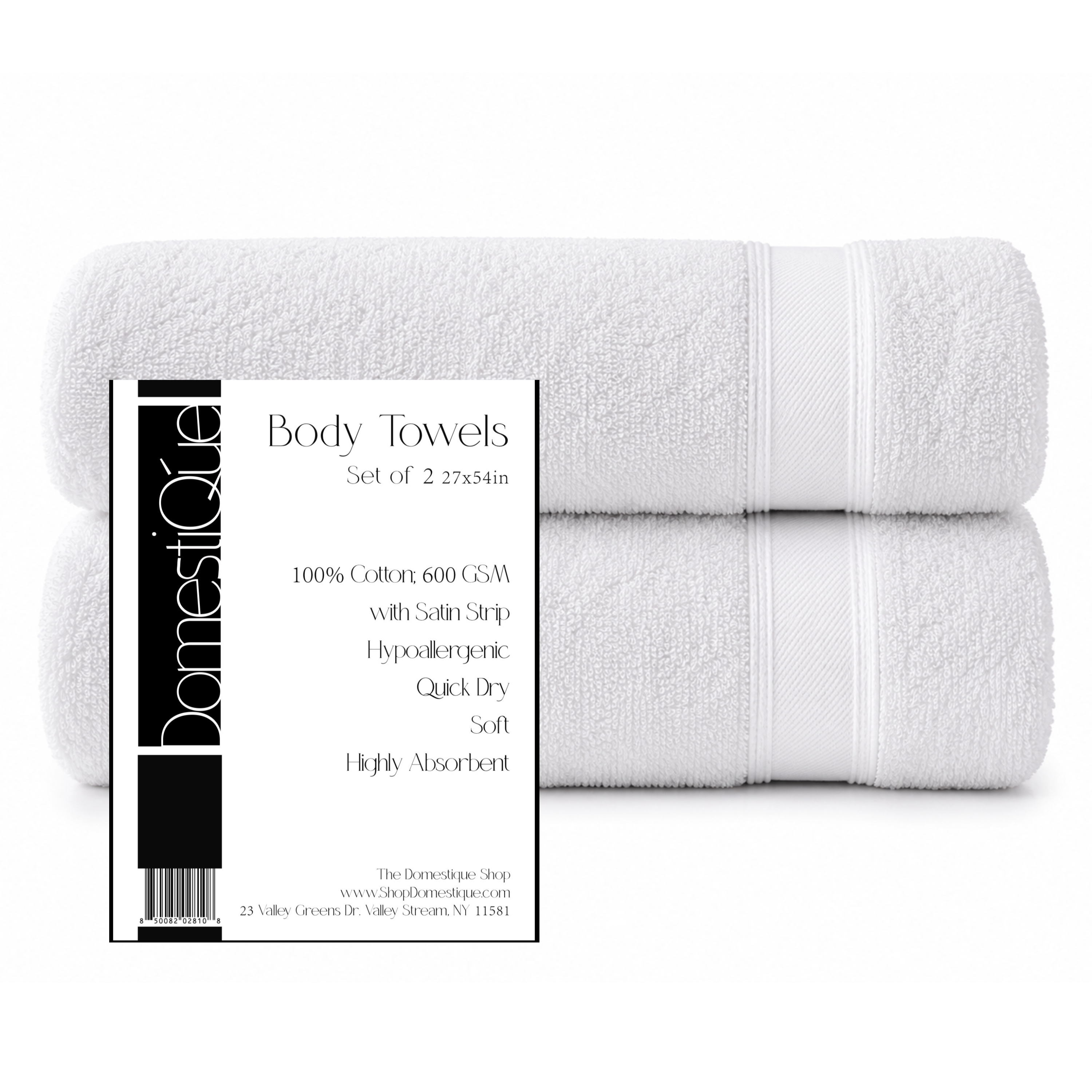 Luxury 100% Cotton Body Towel 2 pc Set