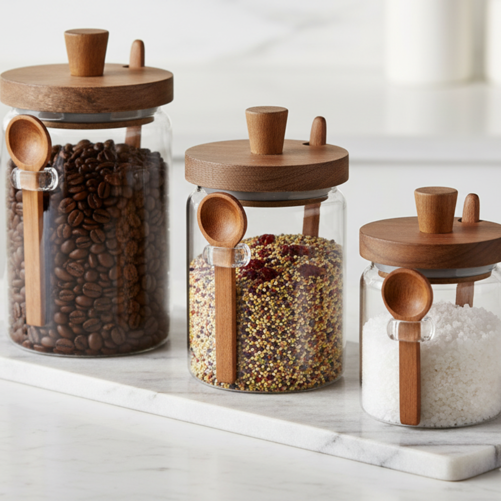 3-Pack Glass Containers